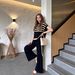 Women's Stylish Striped Knitted Vest Top And Wide Leg Pants Set Slim Fit Cross Border Trade Fashion_ecoleips.com