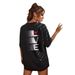 Women's Casual Black T-Shirt round Neck Short Sleeve Loose Fit Sports Top with Letter Print Back European American Style Summer_ecoleips.com