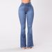 2025 Jeans, Women's Slimming High Waist And Hip Upward Bellbottom Pants_ecoleips.com