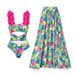 Women's Orchid Strap Printed One Piece Swimsuit Item Huludao Swimwear Sexy Vacation Style_ecoleips.com