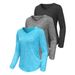 Verve 3-5PCS Women's Long Sleeve Shirt Fitness V-Neck Lightweight Quick-Dry Loose T-Shirt Sports Top_ecoleips.com