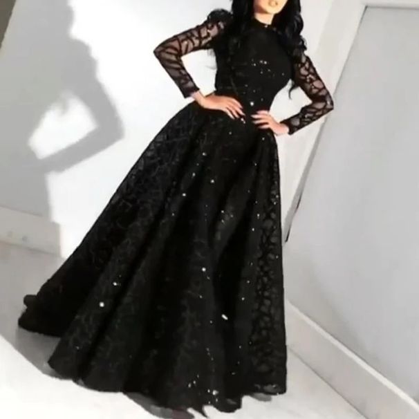 Women's Clothing Women's Dress Long Sleeve Golden Dress_ecoleips.com