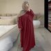 2025 In Stock Cross-Border E-commerce Middle Eastern Abaya Patchwork Large Hem Solid Color Loose Women's Long Dress 888_ecoleips.com