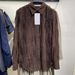 Original - Women's Wine Red Fringe Chiffon Long Sleeve Loose Fit Shirt Blouse 4786/300_ecoleips.com