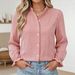 Women's Long Sleeved Shirt Ruffled Trim Sophisticated Professional Look Autumn Winter European American Foreign Trade Cross Border E Commerce Market_ecoleips.com