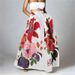 Women's Clothing Women's Skirt Floral Loose High Waist Holiday Big Swing Pocket Skirt Female_ecoleips.com