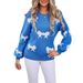 Trendy Bow-Knot Sweater For Women – Oversized Round Neck Knit Top With Long Sleeves, Casual Chic Winter Pullover (Pink, Blue, Red, Rose Red)_ecoleips.com