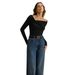 Voya Women's Simple And Fashionable T-shirt, Elegant And Intellectual Style For Spring And Summer, Slanted Neck Versatile Pleated Slimming Top_ecoleips.com