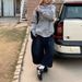 American-style Embroidered Patchwork Curved Hem Jeans For Women, Summer Design, Loose Retro High-waisted Wide-leg_ecoleips.com