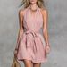 2026 Summer And Autumn New European And American Women's Clothing Neck V-neck Waist Strap Casual Vacation Dress_ecoleips.com