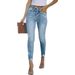 Cross-border 2025 European And American Stretch Denim Jeans Women, Long Ripped Mid-waist Skinny Pants For Sexy Girls_ecoleips.com