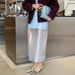 Talenza Summer See Through Skirt Women's Fashion High Waist Slim Office Lady Streetwear Long Skirt 2025 Female New Long Skirt_ecoleips.com