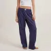 HEZIOWYUN Women's Y2K Loungewear Summer Baggy Long Pants Button Elastic Low Waist Wide Leg Loose Plaid/Striped Sleep Trousers_ecoleips.com