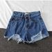 Summer High-Waisted Korean Style Denim Shorts for Women Loose Fit Ripped Tassel A-Line Wide Leg Hot Pants Trendy Brand New Arrival 2026_ecoleips.com