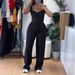 Women's Clothing Elegant Suspenders Short Tight Vest Casual Wide Leg Pants Suit_ecoleips.com