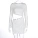 New Fashion Women Sexy Hollow Out Crop Round Neck Slimming Bodycon Casual Date Night Out Clubwear Midi Dress_ecoleips.com