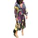 Women's Clothing Printed Contrast Color Deep V Long Sleeve Dress Women's Clothing_ecoleips.com