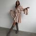 Women's Clothing Summer New Style Temperament Design V-neck Ruffled Trumpet Sleeve Short Dress_ecoleips.com