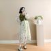 Spring New Korean Fashion Printed Embroidered Vest Two-Piece Maternity Dress_ecoleips.com