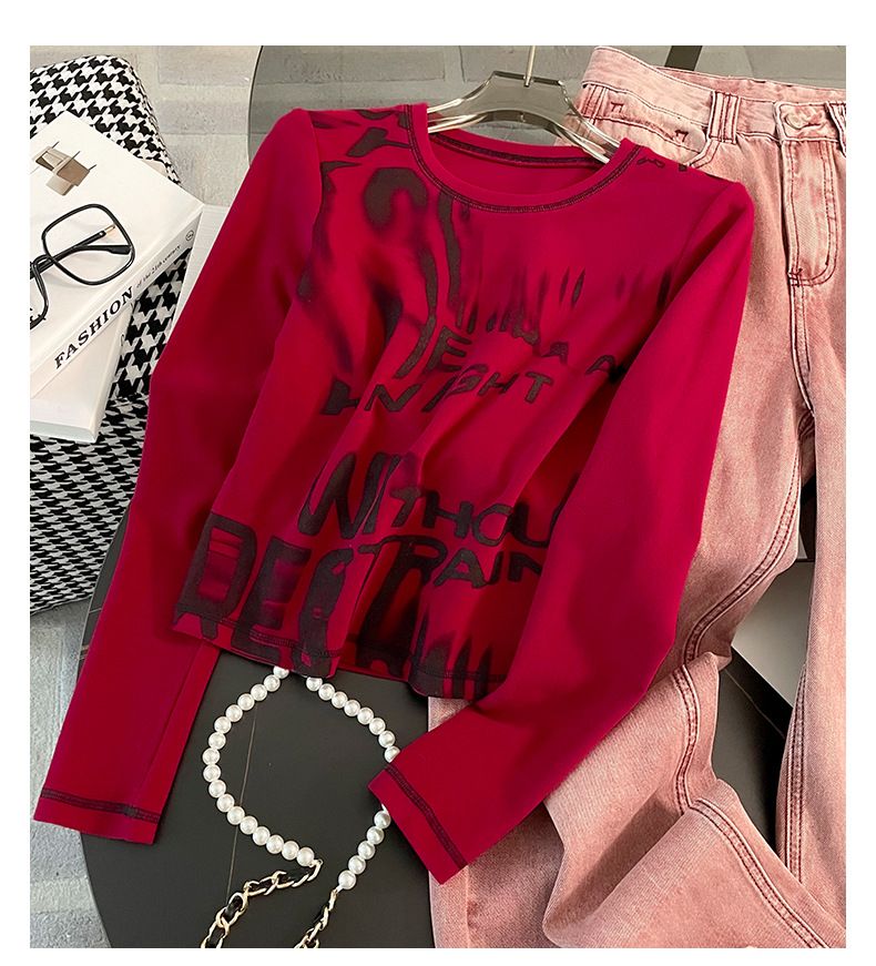 Women’s Clothing Spring And Summer Internet Celebrity Long Sleeved Pants Suit Cotton Letter Round Neck Printing Urban Leisure Fashion Suit_ecoleips.com