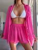 New Beach Cover-up Set 2025 Sexy Loose Sun-protection Beach Vacation Casual Bikini Outerwear 2-piece Set_ecoleips.com