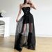 2025 Summer New Women's Clothing Tube Top Sequin Tube Top Mesh Splicing High Waist Long Skirt Dress_ecoleips.com