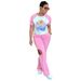 Women's Clothing Fashion Printed Multi Color Short Sleeved Trousers Set_ecoleips.com