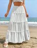 Women's Solid Color Midi Skirt Elastic Waist A-Line Casual Polyester Spring/Autumn Summer Versatile Skirt_ecoleips.com