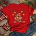 European And American Cross-border Foreign Trade Women's Clothing Christmas Merry Round Neck Printed Ladies Short Sleeve_ecoleips.com
