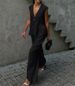 Women's Clothing Women's Cotton V Neck Sleeveless Top Vest Pants Set Solid Color Elegant Commuting Style For Formal & Casual For Women_ecoleips.com