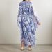 Women's Clothing Summer Blue And White Porcelain Print Loose Large Size V Neck Dress_ecoleips.com