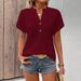 Women's Casual Button V Neck T-Shirt Solid Color Fashion Top For Spring/Summer Style_ecoleips.com