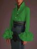 Women's Clothing Autumn New Solid Color Slim Casual Lotus Leaf Sleeve Shirt Tops_ecoleips.com