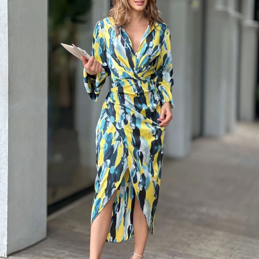 Women's Clothing Women's Irregular Skirt Fashionable Temperament Commuting Long Sleeved Medium Length Women's Dress_ecoleips.com