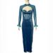 Women Hollow Out Bodycon Long Dress Faux Fur Mesh Spliced Sexy Nightclub Style Slimming Dress_ecoleips.com