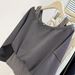 real Shot Of A Two-piece Striped Patchwork Long-sleeve Off-shoulder Women's Jacket, New Loose-fitting_ecoleips.com