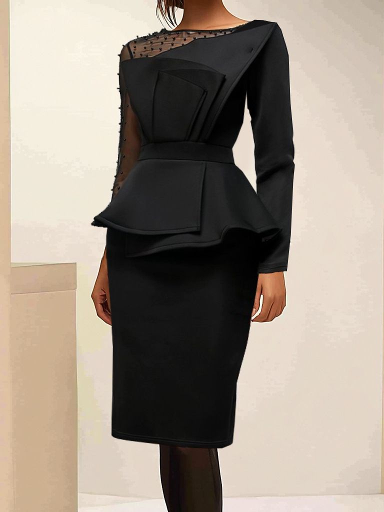 Women’s Clothing Mesh Beaded Evening Dress Dress New_ecoleips.com