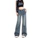 Tall And Elongated American Style Micro Flared Jeans For Women In Autumn, With A High Waist That Looks Slim Without_ecoleips.com