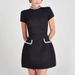 K New Square Neck Nail Bead Decoration Waist Cinching Long Sleeved Slimming Dress Small Formal Dress_ecoleips.com