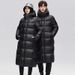 Women's Clothing Unisex Black Gold Long Hooded Winter Coat Thickened Down Filling Thermal Insulated, Multi-Pocket Design Extreme Cold Weather_ecoleips.com