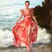 Women's Ruffle Trim One-Piece Swimsuit - Floral Print Vacation Beachwear_ecoleips.com