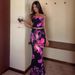 Summer Fashion Hot Girl Printed Vacation Set Sexy Lady Strapless Top High Waist Long Skirt For Women_ecoleips.com