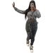 NY8185 Sports European And American Women's Washed Distressed Patchwork Casual Fashion Set_ecoleips.com