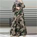 In Stock Cross-Border New Printed Middle Eastern Muslim Malay Full Sleeve Round Neck Robe Long Dress Factory Wholesale_ecoleips.com