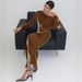 Women's Velvet Long Sleeved Bodycon Dress Elegant Slimming Cross Border European American Style Autumn/Winter Fashionable Sexy_ecoleips.com