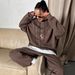 Women's Clothing Letter Round Neck Pullover Sweatshirt Embroidered Letter Hoodie Women's Casual Loose Fit Long Sleeve Pullover Sweatshirt For Fall_ecoleips.com
