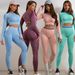 Women's Clothing Fitness Yoga Clothes For Women Spot Goods Quick Drying Sports Long Sleeved Trousers Running Seamless Bra Yoga Suit_ecoleips.com