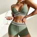 Women's Clothing Women's Swimsuit High Waist Solid Color Boxer Pants Strap Triangle_ecoleips.com