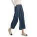 Suitable For All Seasons New Style Linen Solid Color Casual Straight Leg Cropped Pants For Women_ecoleips.com
