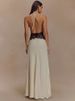 Mozision Summer Backless Sexy Maxi Dress Women Gown Patchwork Lace Halter Deep V Neck Sleeveless High Waist Elegant Long Dress_ecoleips.com